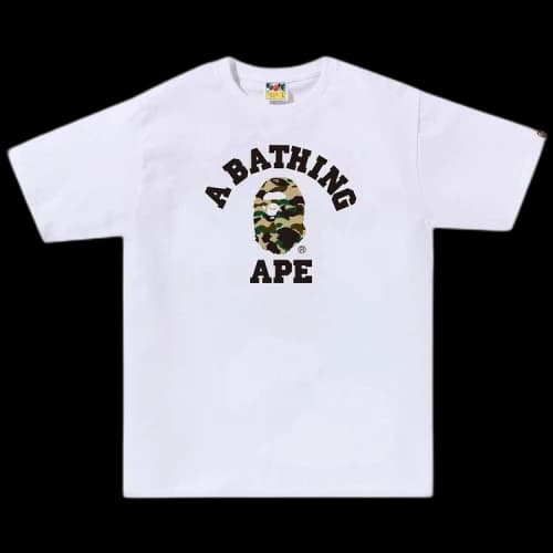BAPE 1st Camo College Tee 'White/Yellow'