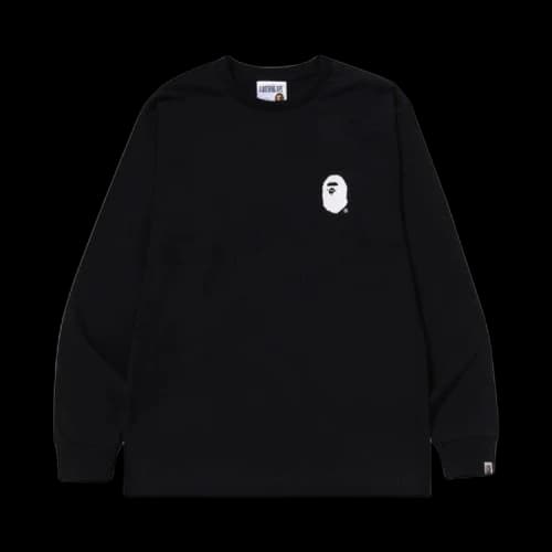 BAPE A Bathing Ape Lettered Long-Sleeve Tee 'Black'