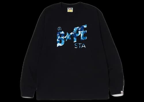 BAPE ABC Camo Bape Sta Logo L/S Tee Black Blue