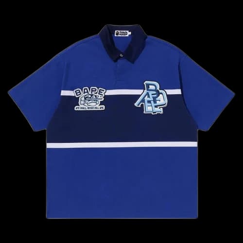 BAPE Color Blocking Oversized Rugby Polo 'Blue'