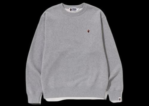 BAPE Ape Head One Point Relaxed Fit Crewneck (SS23) Grey