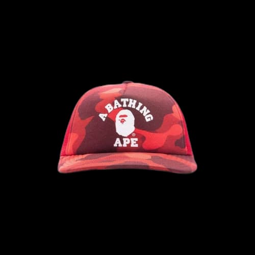 BAPE Color Camo College Mesh Cap 'Red'