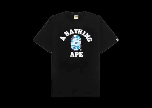 BAPE ABC Camo College 1J30110005 Tee Black/Blue