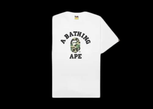 BAPE ABC Camo College 1J30110005 Tee White/Green