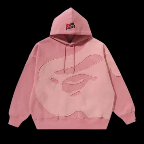 BAPE Head Patch Pullover Hoodie 'Pink'
