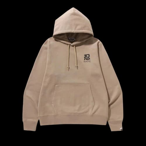 BAPE Ninja College Pullover Hoodie 'Beige'