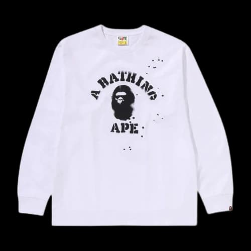 BAPE x Joshua Vibes College Long-Sleeve Tee 'White'