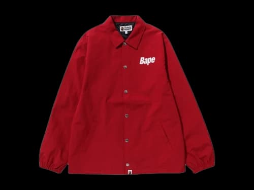 BAPE Logo Coach Jacket Red