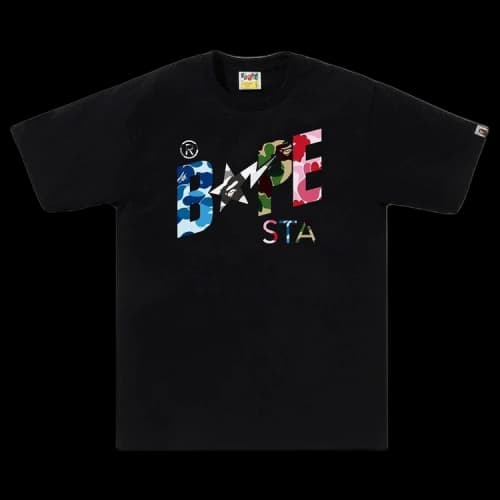 BAPE ABC Camo Crazy Bape Sta Logo Tee 'Black'