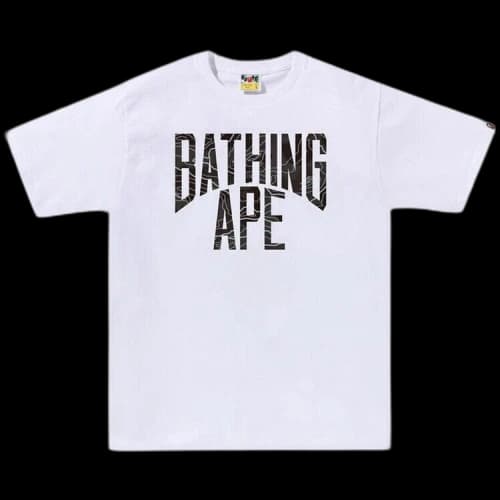 BAPE Layered Line Camo NYC Logo Tee 'White/Black'