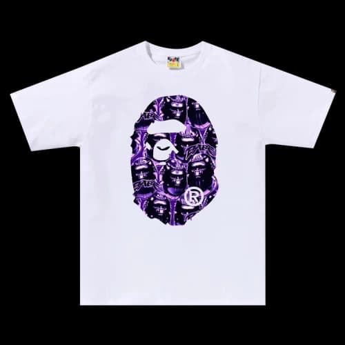 BAPE Ape Head Graffiti Big Ape Head Tee 'White/Purple'