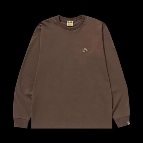 BAPE Bee One Point Long-Sleeve Tee 'Brown'