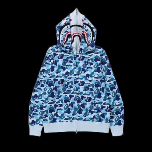 BAPE ABC Camo Double Shark Full Zip Hoodie 'Blue'