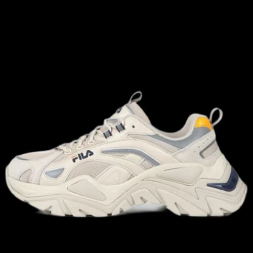 FILA Retro Running Shoes White/Grey/Yellow