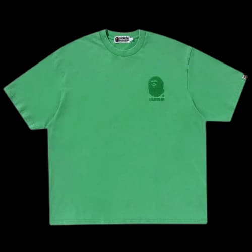 BAPE Ape Head One Point Acid Wash Relaxed Fit Tee 'Green'