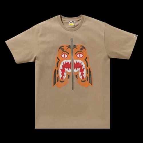 BAPE Embroidery Style Tiger Tee 'Beige'