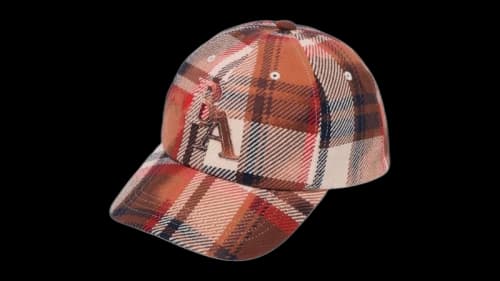 BAPE Bleached Check Panel Cap Red