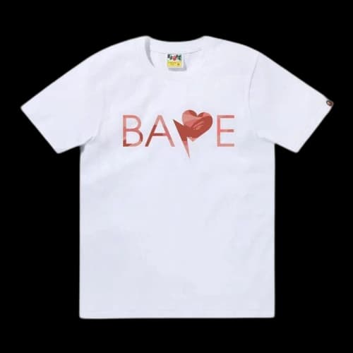 BAPE 1st Camo Heart Bape Logo Tee 'Pink'