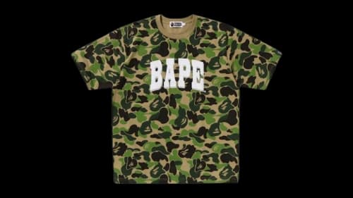 BAPE ABC Camo Relaxed Fit Bape Logo Tee Green