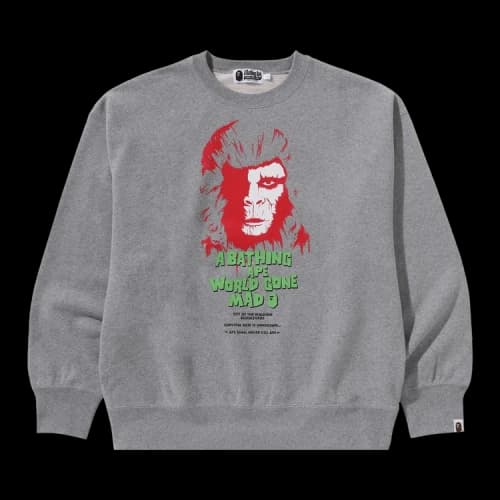 BAPE Horror Relaxed Fit Crewneck Sweatshirt 'Grey'