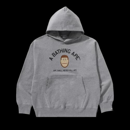 BAPE Polygon Relaxed Fit Pullover Hoodie 'Grey'