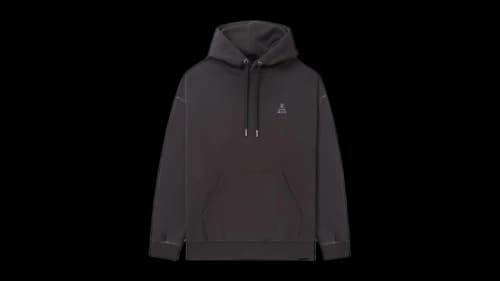 BAPE Black Metal Logo Hoodie Charcoal
