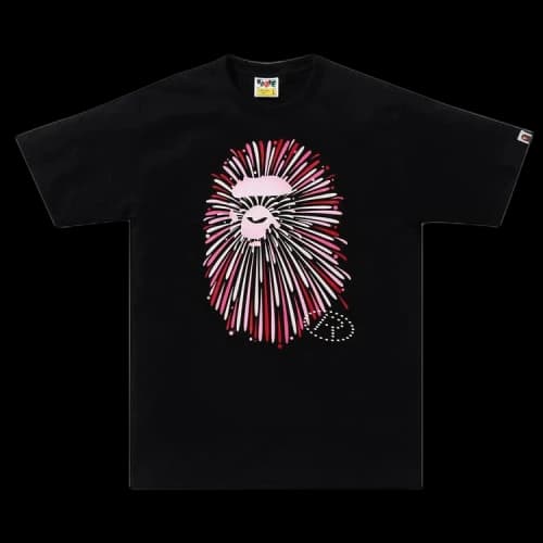 BAPE Ape Head Firework Tee #1 'Black/Pink'