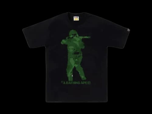 BAPE Bitmap Soldier Tee Black