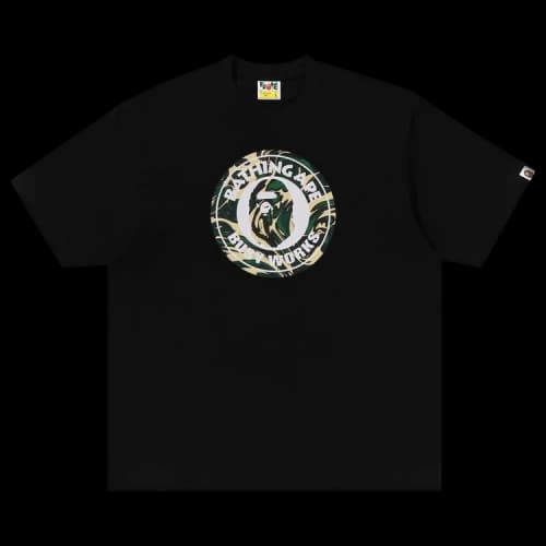 BAPE Marbling Camo Busy Works Relaxed Fit Tee 'Black'