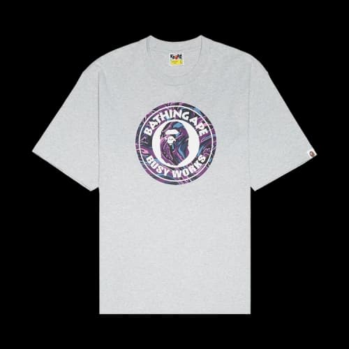 BAPE Marbling Camo Busy Works Relaxed Fit Tee 'Grey'