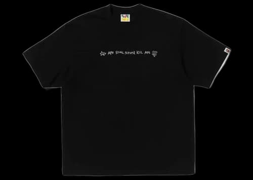 BAPE Hand Drawn Logo Relaxed Fit Tee Black