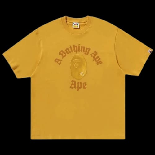 BAPE Gothic College Relaxed Fit Tee 'Yellow'