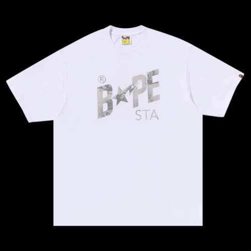 BAPE Floral Solid Camo Bape Sta Logo Relaxed Fit Tee 'White'