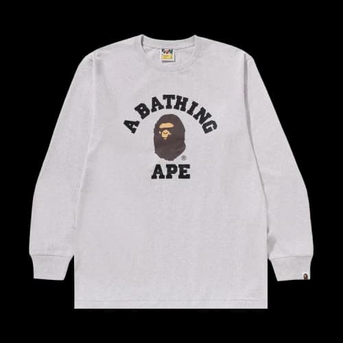 BAPE College Long-Sleeve Tee 'Grey'