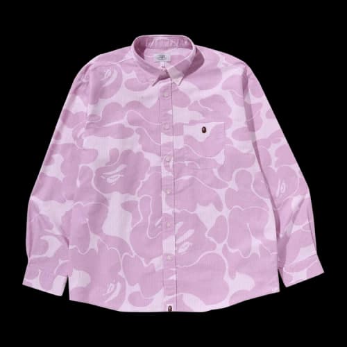 BAPE Stripe Camo Relaxed Fit Shirt 'Pink'