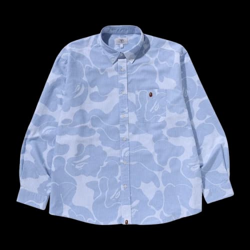 BAPE Stripe Camo Relaxed Fit Shirt 'Sax'