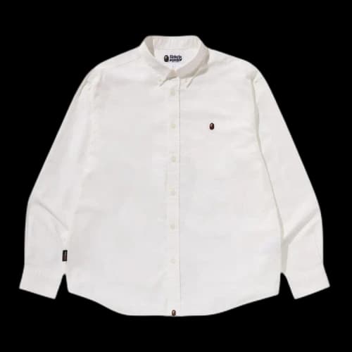 BAPE One Point Oxford Long-Sleeve Shirt 'White'