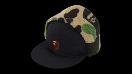 BAPE ABC Camo Puffy Flight Cap Black