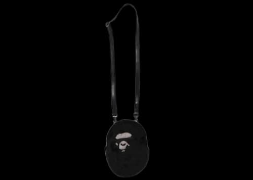 BAPE Ape Head Faux Fur Mini Shoulder Bag Black