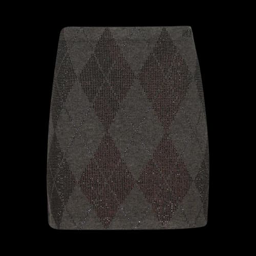 Alexander Wang A-Line Skirt With Argyle Crystal Hotfix 'Brown'