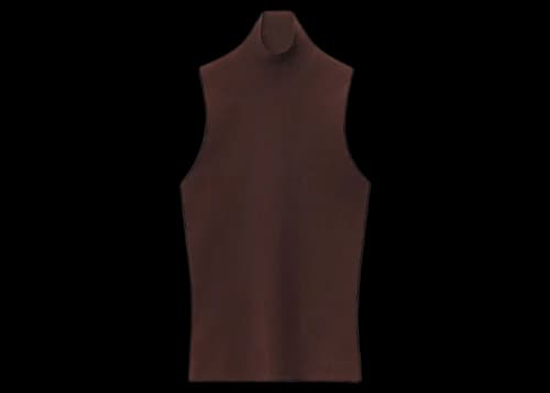 Alexander Wang Women's Ribbed Mock Neck Sleeveless Turtleneck Tank Top Cola