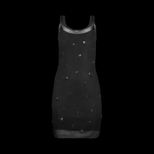 Alexander Wang Sheer Rib Tank Dress W/ Trapped Gems 'Black'