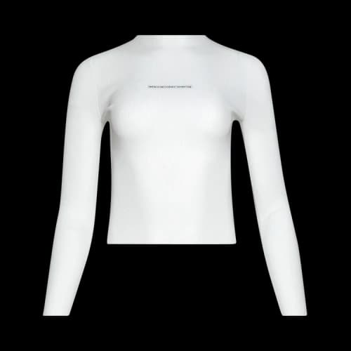 Alexander Wang Long-Sleeve Crewneck Top With Jacquard Logo 'White'