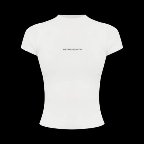 Alexander Wang Jacquard Logo Short-Sleeve Crewneck Top 'White'