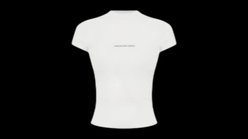Alexander Wang Women's Jacquard Logo Short Sleeve Crewneck Top White