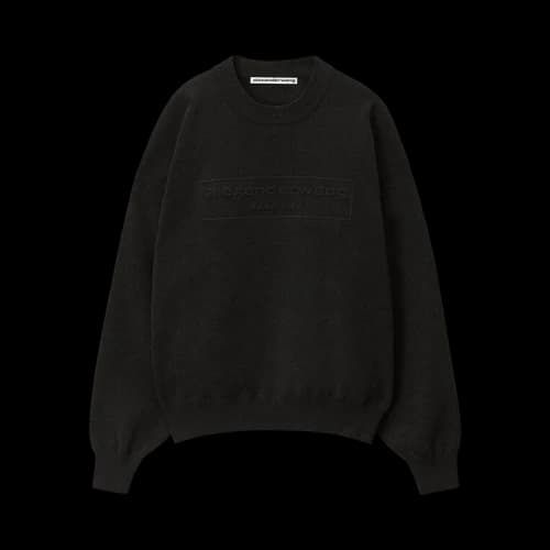 Alexander Wang Embossed Logo Ribbed Pullover 'Black'