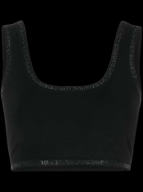 Alexander Wang Crystal A Trim Bra Top Black