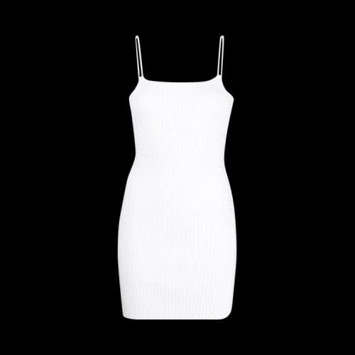 Alexander Wang Clear Crystal Rib Mini Dress 'White'