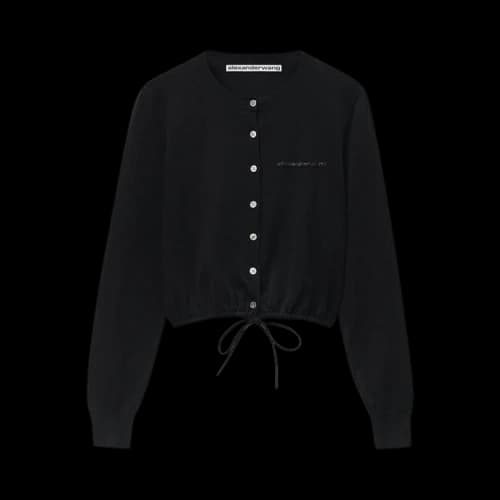Alexander Wang Drawstring Hem Cardigan 'Black'