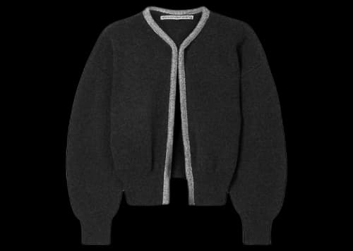 Alexander Wang Women's Crystal Trim Cardigan Charcoal